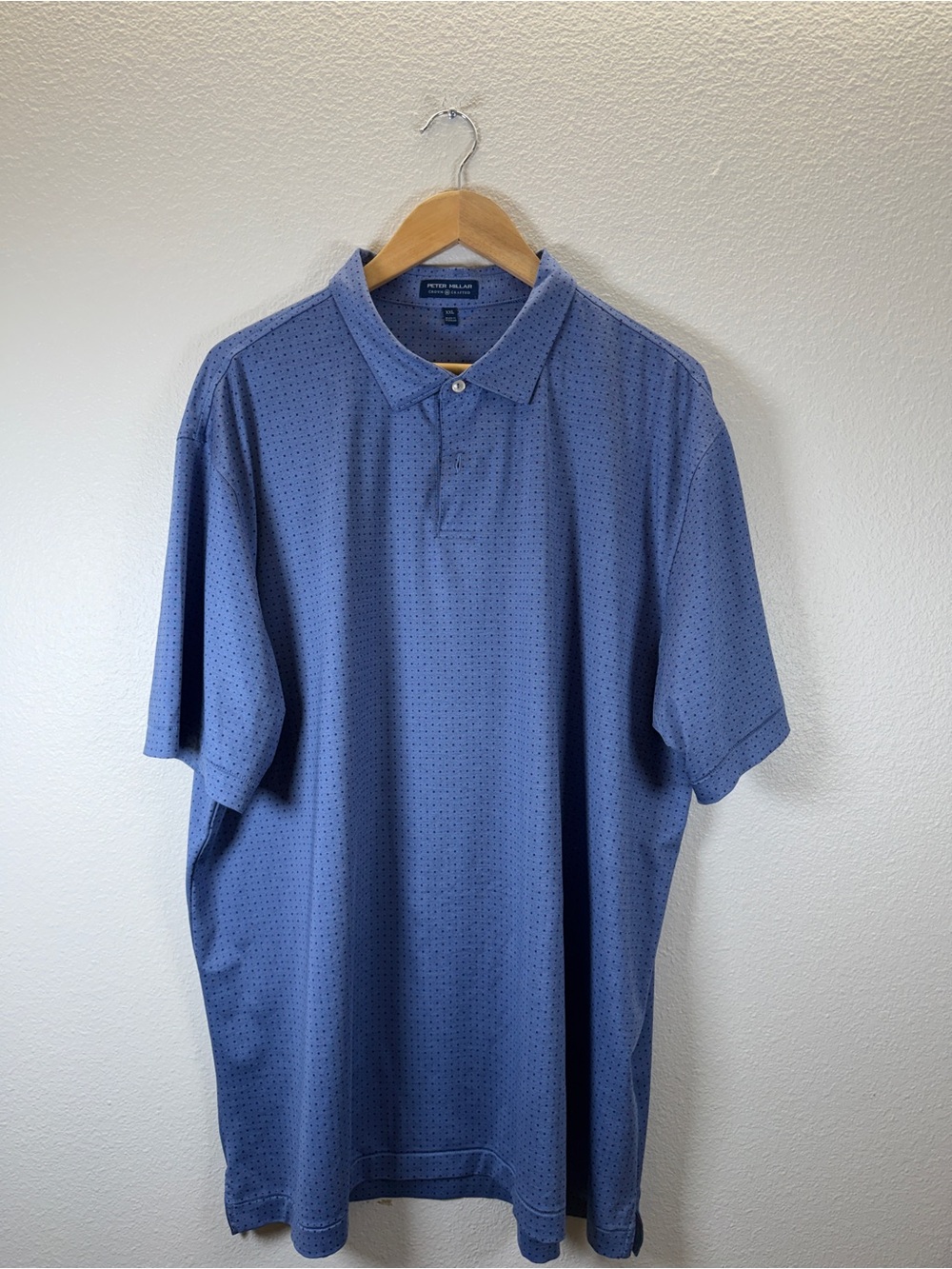 Peter Millar Perforated Light Blue Polo